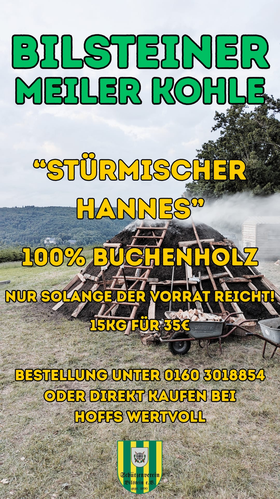 Bilsteiner Meiler-Kohle – 100% Buchenholz, 100% Genuss!